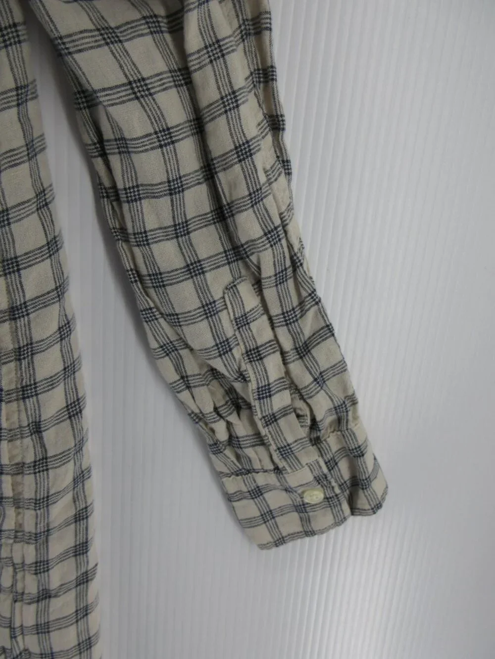 Uniqlo Ines De La Fressange Dress Medium Linen Shirt Button Up Check - Picture 3 of 11